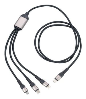 TROIKA DREIZACK PRO kabel USB 1,2 m USB C USB C/Micro USB-A/Lightning 100 W Czarny, Szary