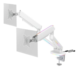 Deltaco GAM-135-W Monitor Mount / Stand, 81.3 cm (32"), Desk, White