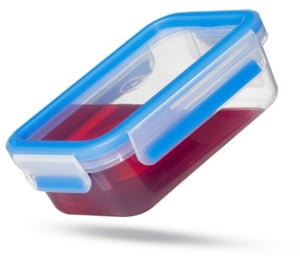 EMSA 508536 Rectangular Food Storage Container, 0.85 L, Clear, 8-Pack
