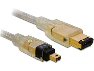 DeLOCK FireWire A/A, 2,0 m, 6-polig, 4-polig, grau