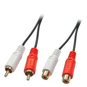 Lindy 35671 Audiokabel 2 m 2 x Cinch Schwarz, Rot, Weiß