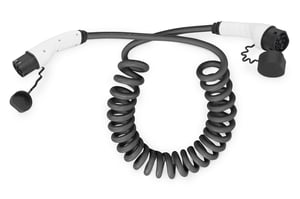 Digitus Spiralkabel för laddning av elfordon (EV), Typ 2–Typ 2, trefas 400 V, 32 A, 22 kW, 10 m