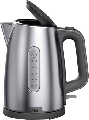 Braun WK 1500 GY vattenkokare 1,7 l 2200 W Grå, Rostfritt stål