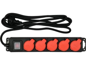 Yato YT-81242 grenuttag 3 m 5 x nätuttag Inomhus/Utomhus Svart, Röd