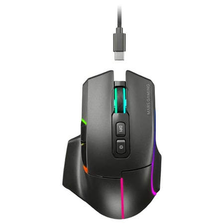 Mars Gaming MMWVECTOR myszka Dla praworęcznych RF Wireless + Bluetooth + USB Type-A Optyczny 12000 DPI