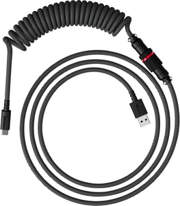Kabel spiralny USB-C HyperX w kolorze szaro-czarnym