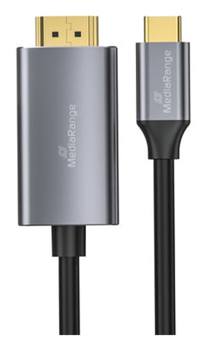MediaRange MRCS217 adapter kablowy 1,8 m USB Type-C HDMI Svart, Silver