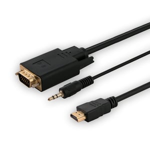 Savio CL-104 Kabeladapter 1,8 m HDMI Typ A (Standard) VGA (D-Sub) + 3,5 mm Schwarz
