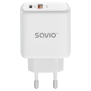 Savio LA-12 Portable Device Charger, Universal, White, AC, Fast Charging, Indoor