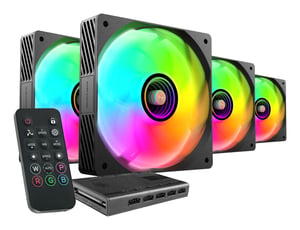 Mars Gaming MFSI4KIT PC-Kühlsystem PC-Gehäuse 12-cm-Lüfter Schwarz