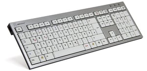 Logickeyboard SKB-AJPU-DE klawiatura Uniwersalne USB QWERTZ Niemiecki Aluminium, Biały
