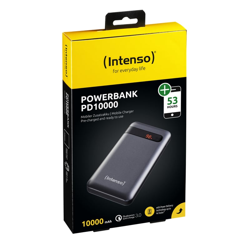 фото Зовнішній акумулятор (павербанк) Intenso PD10000 10000mAh Black (7332330, 4034303026814, PB930388)