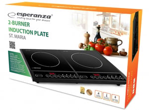 Esperanza EKH008 płyta kuchenna Czarny Blat Płyta indukcyjna strefowa 2 stref(y)