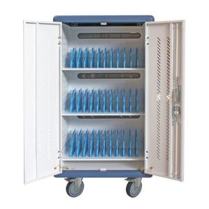 Techly I-CABINET-30DTY Mobile Device Cabinet, Freestanding, White, Blue
