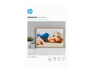 HP Advanced Photo Paper, Glossy, 250 g/m², A3 (297 × 420 mm), 20 sheets