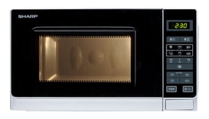 Sharp Home Appliances R-242INW Mikrowelle, silberfarben, Solo-Mikrowelle für die Arbeitsplatte, 20 l, 800 W