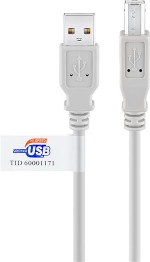 Goobay 50831 kabel USB USB 2.0 2 m USB A USB B 0,48 Gbit/s Szary