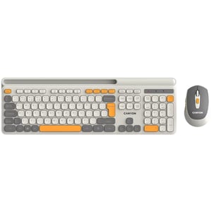 Canyon HSET-W5 Tastatur mit integrierter Maus für Zuhause/Büro, RF-Funk, QWERTY US English, Beige