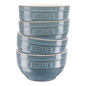 Staub Ceramique Schüsselset 0,7 l, rund, Keramik, türkis, 4 Stück.