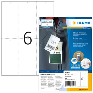 HERMA 8047 nicht klebende Etiketten, 600 Stück, weiß, rechteckig
