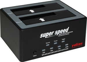 ROLINE 16.01.4122 dockningsstation för hårddiskar USB 3.2 Gen 1 (3.1 Gen 1) Typ B Svart