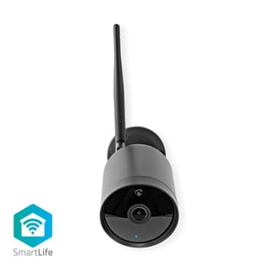 Nedis WiFi Smart Outdoor IP-kamera | Full HD | Metallhölje | Vattentät (IP65) Tubformad IP-säkerhetskamera för utomhusbruk 1920 x 1080 px Tak/vägg