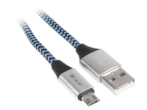 Tracer TRAKBK46263 USB 2.0 Cable, 1 m, Micro-USB B to USB A, Black, Blue, Silver