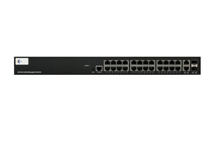 Barox RY-LGS23-26 przełącznik sieciowy Zarządzany L2/L3 Gigabit Ethernet (10/100/1000) Obsługa PoE 1U Czarny