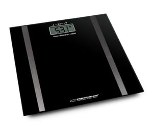 Esperanza EBS018K Waage, rechteckig, schwarz, elektronische Personenwaage