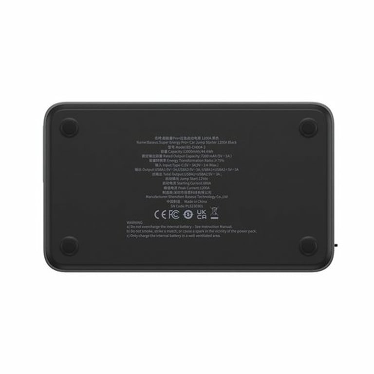 фото Автономний пусковий пристрій (бустер) Baseus Super Energy Pro+ 1200A Car Jump Starter Black (C00245700111-00)