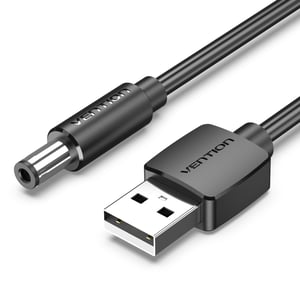 Vention CEYBF Power Cable, Black, 1 m, USB-A to DC 5.5 mm