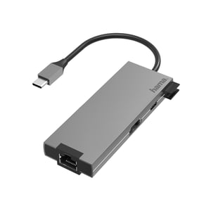 Hama 00200109 USB 3.2 Gen 1 (3.1 Gen 1) Type-C-Dockingstation, grau