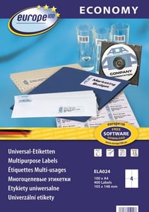 Avery ELA024 bedruckbare Etiketten, weiß, selbstklebende Etiketten zum Bedrucken