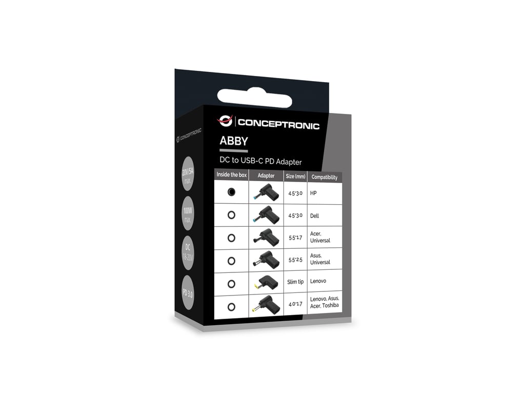 Conceptronic ABBY15PC01 akcesoria do notebooków Końcówka zasilająca do laptop