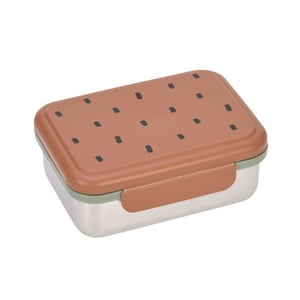 Lässig 1210029354 Lebensmittelbehälter Lunchbox Edelstahl Braun, Orange 1 Stück