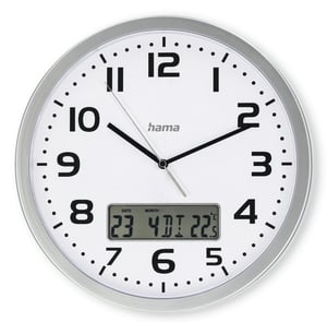Hama 00185878 vägg-/bordsklocka Analog klocka Rund Silver, Vit