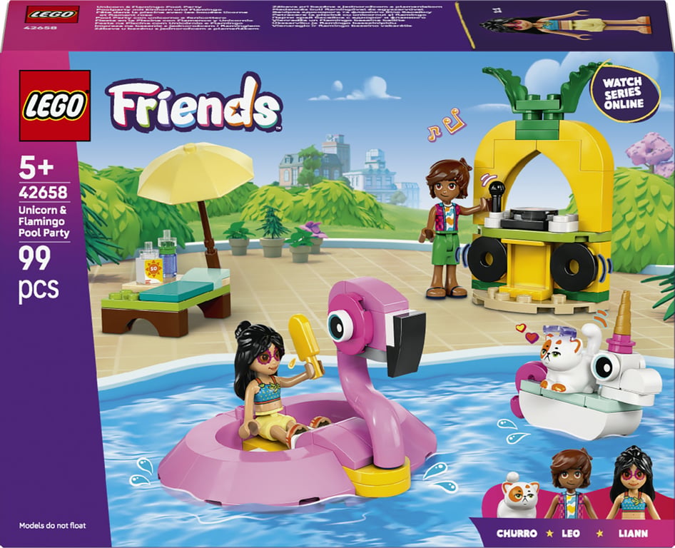 LEGO Friends Impreza na basenie z jednorożcem i flamingiem