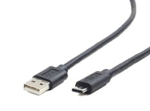 Cablexpert CCP-USB2-AMCM-1M USB Cable, USB 2.0, USB-A to USB-C, Black