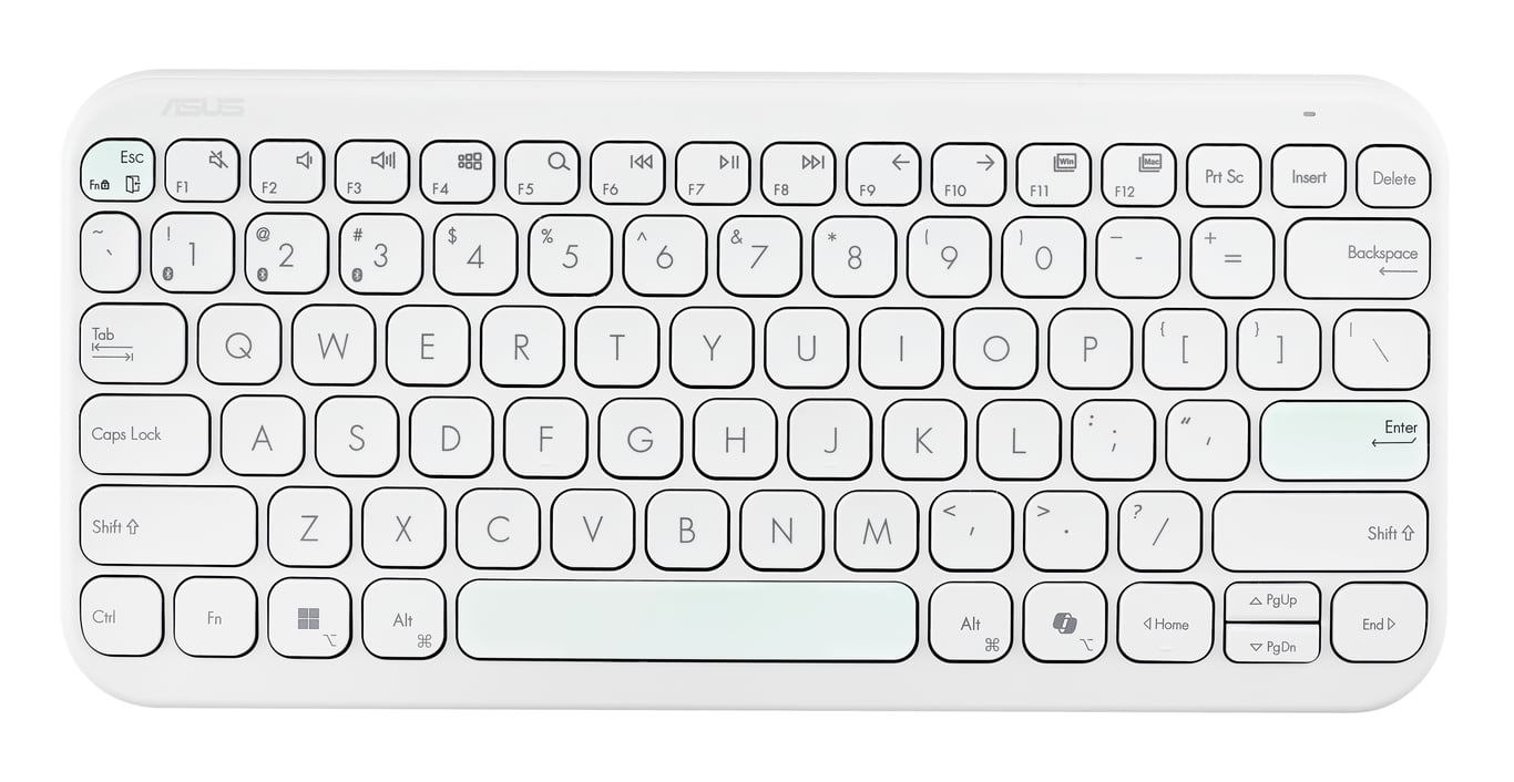 ASUS Marshmallow Keyboard KW100 klawiatura Dom Bluetooth QWERTY Amerykański międzynarodowy Beżowy