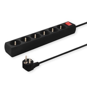 Savio LZ-01 Steckdosenleiste, 5 Steckdosen, 1,5 m, 5 x Typ-C-Steckdosen, 2500 W, schwarz