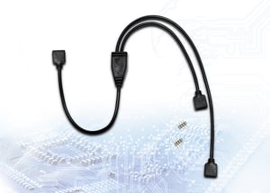 Inter-Tech RGB Verteiler 2-fach 0,48 m S-Video (4-pin) 2 x S-Video (4-pin) Czarny