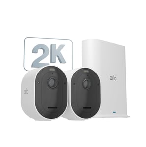 Arlo Pro 5 2K Spotlight Außenüberwachungskamera, 2er-Pack, weiß