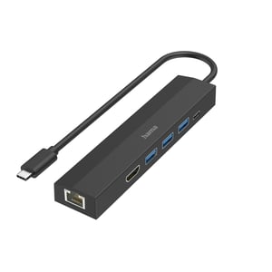 Hama 00200144 USB 3.2 Gen 1 (3.1 Gen 1) Type-C-Hubs und -Konzentratoren, 5000 Mbit/s, schwarz