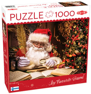 Tactic Puzzle Lovers Jultomten i sitt hus, 1000-bitars pussel