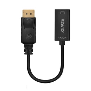 Savio AK-62 Kabeladapter 0,2 m DisplayPort HDMI Schwarz