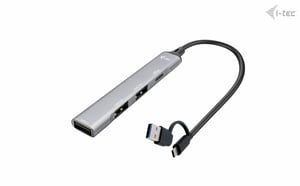 i-tec CAHUBMETALMINI4 USB 3.2 Gen 1 (3.1 Gen 1) Hubs und Switches Typ A + Typ C 5000 Mbit/s Silber