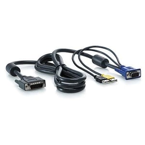 HP 1x4 KVM-konsol, 6ft USB-kabel, nätverkskabel
