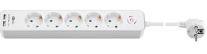 Goobay 41265 1.5 m Power Strip, 5 Outlets, Indoor, White