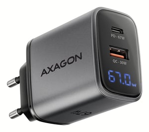 Axagon ACU-PQ67D laddare för bärbara enheter Universell Svart, Grå Växelström Snabbladdning Inbyggd