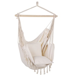Extralink Black Forest Hammock Brazilian Chair 100x130 cm Beige Hängmatta för 1 person. Ask, kanvas, bomull, polyester, rep. Beige, svart